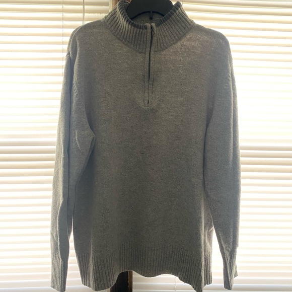 Men’s XL gray/tan blend cowl neck sweater with zip neck. Wore twice! EUC - Picture 9 of 10